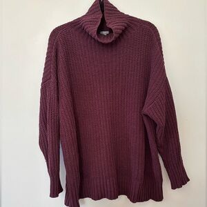 Aerie Women's Burgundy Turtleneck  Sweater